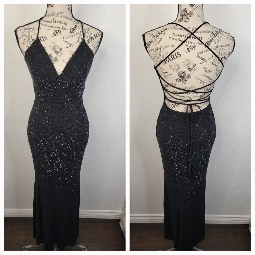 Lovesome Maxi Dress Sz Small Beaded Prom Party Cocktail embellished Mermaid Gown